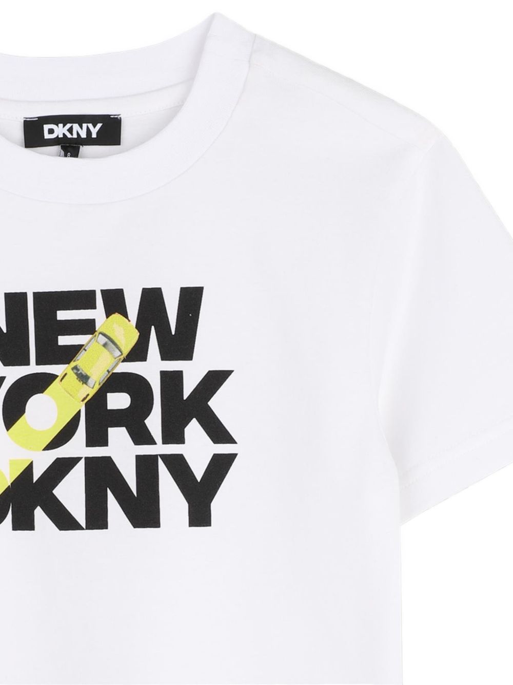 Maniche corte t-shirt in jersey 100% cotton from organic farming. Printed dkny illustrazione sul davanti. D62873 10P DKNY KIDS 