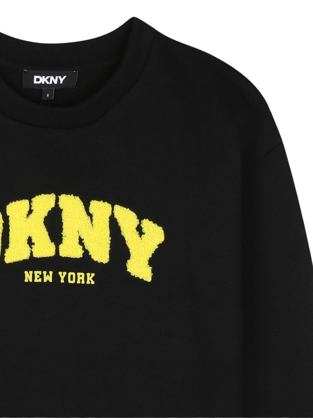 Sweatshirt in 60% cotton, 40% polyester cotone garzato, dkny logo in bouclette sul davanti e printed new york logo. D62882 09B DKNY KIDS 