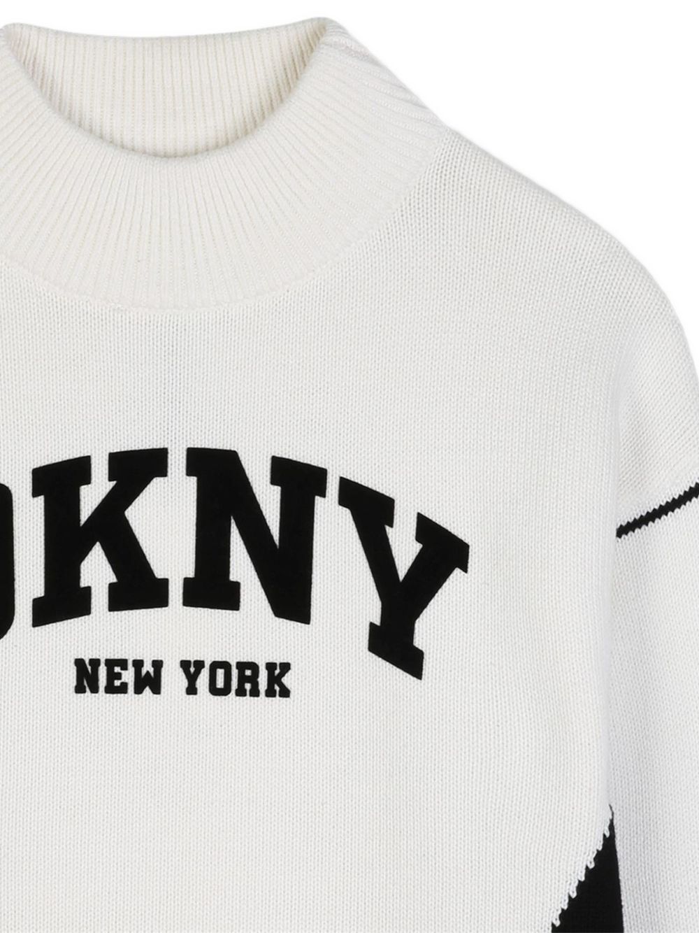 Mini-me felpa con high collar, 70% cotton, 30% polyamide. Dkny illustrazione sul davanti in flocking technic. D62897 N50 DKNY KIDS 