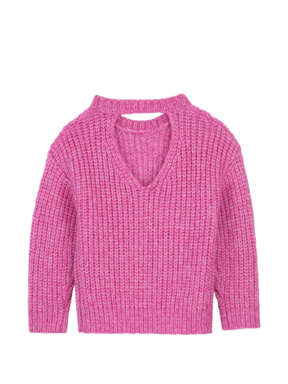 Felpa in 52% acrylic, 25% polyester, 15% nylon, 8% wool. Cuore ricamato patch at chest. Fantasia retro. D62899 479 DKNY KIDS 