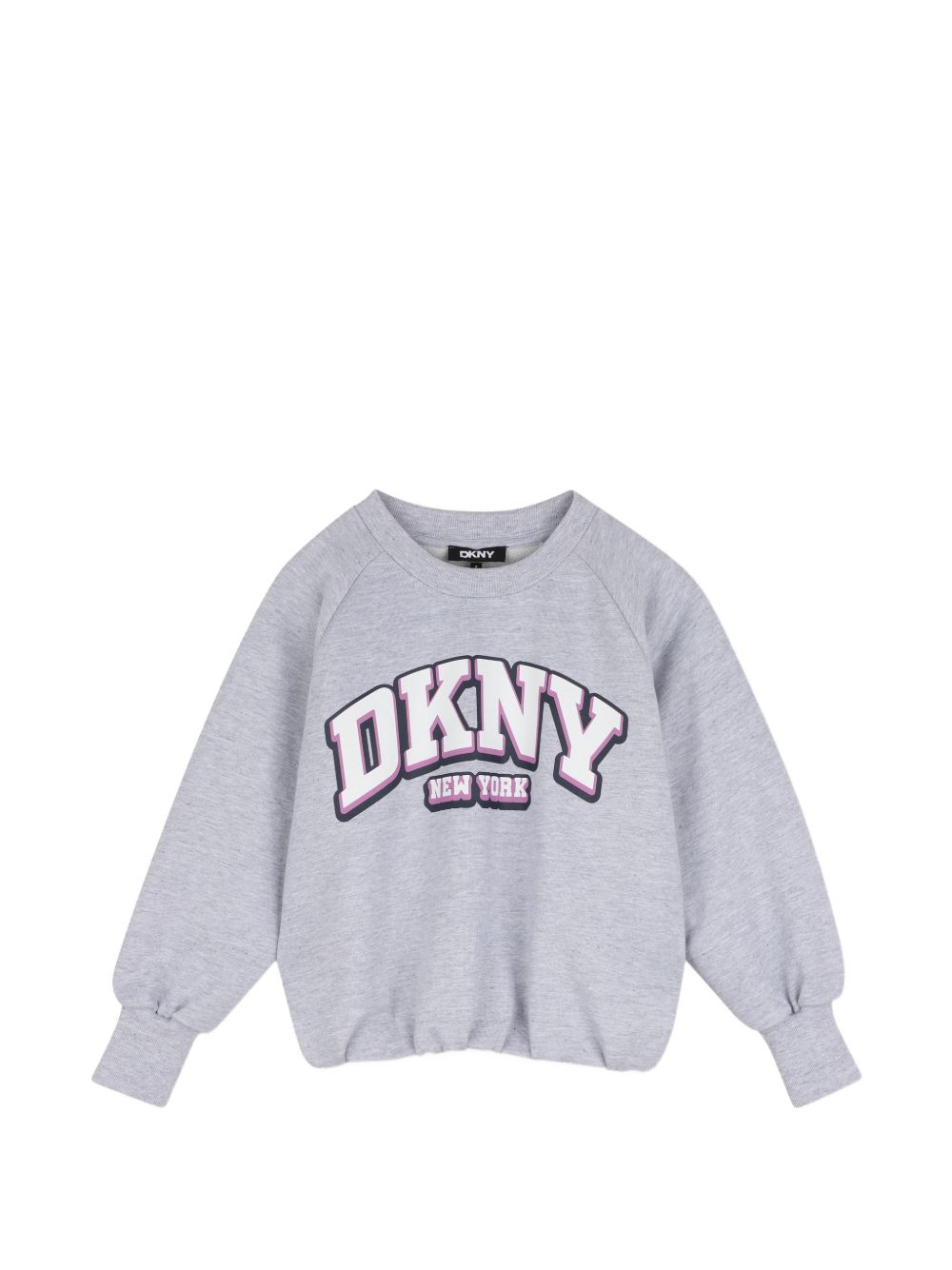 Sweatshirt in 60% cotton, 40% polyester cotone garzato, printed dkny illustrazione sul davanti. Elastico fondo. D62905 A32 DKNY KIDS 