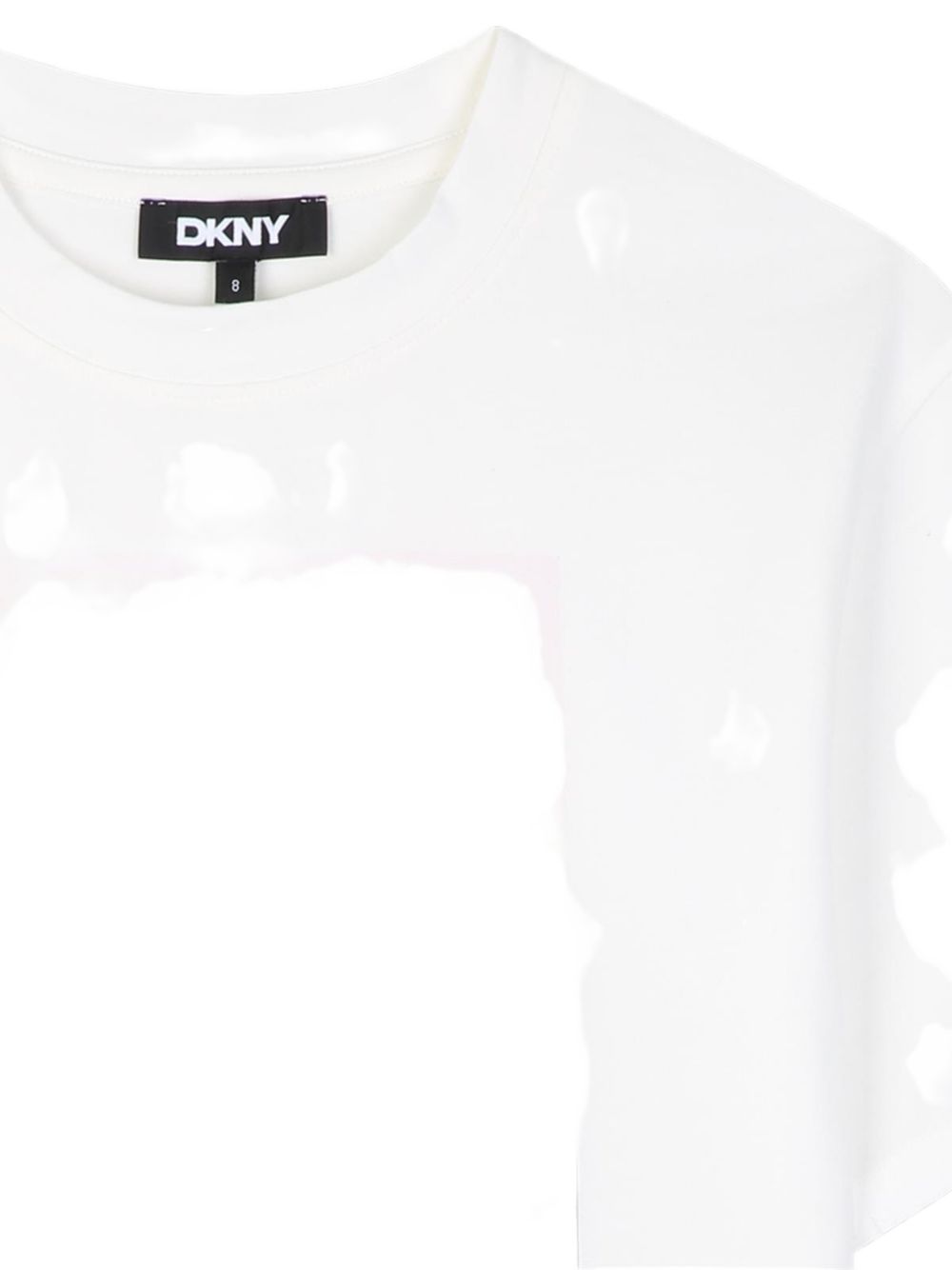 Maniche corte t-shirt in jersey 96% cotton from organic farming e 4% elastane. Printed illustrazione sul davanti con silver 3d dkny logo sul davanti. D62919 117 DKNY KIDS 