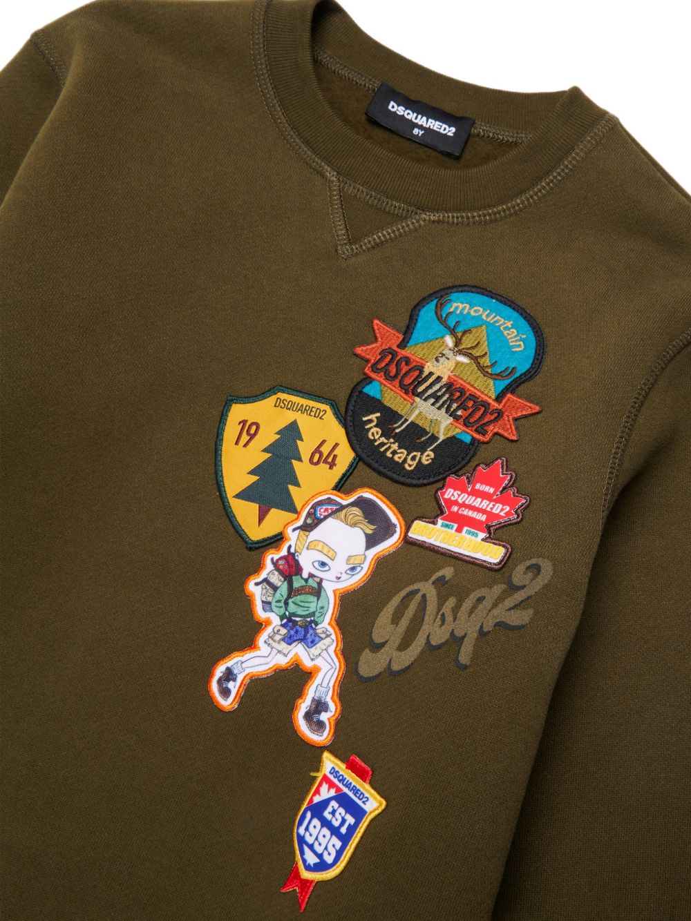 Felpa Tarmac Green DQ3398D0AI5 DQ558 DSQUARED KIDS 