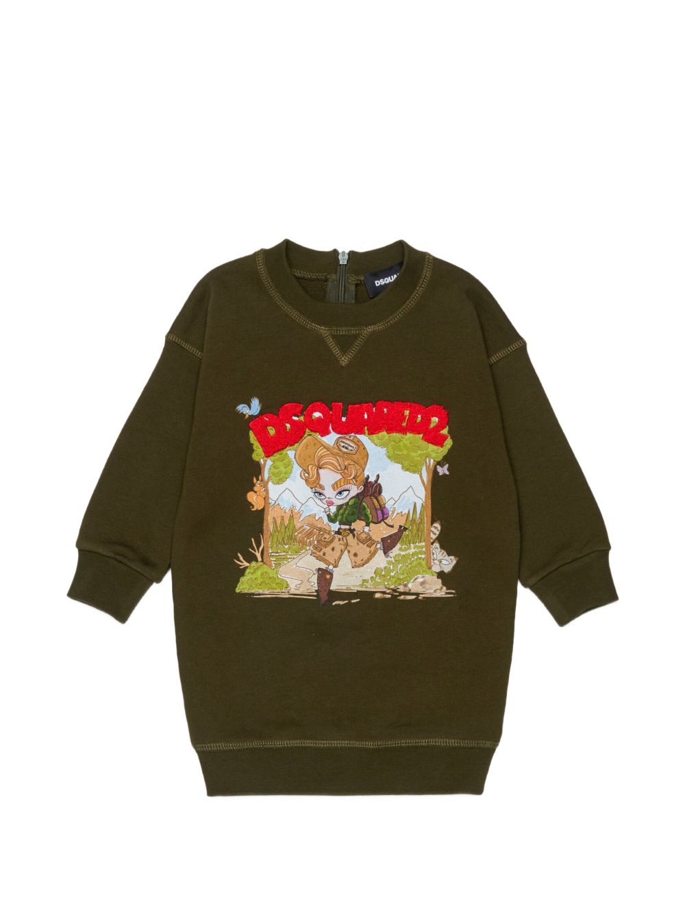 Abito Tarmac Green DQ3482D0AJ2 DQ558 DSQUARED KIDS 