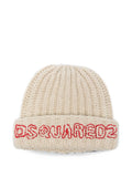 Cappello con scritta in misto lana
