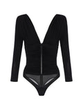 Body drappeggiato nero