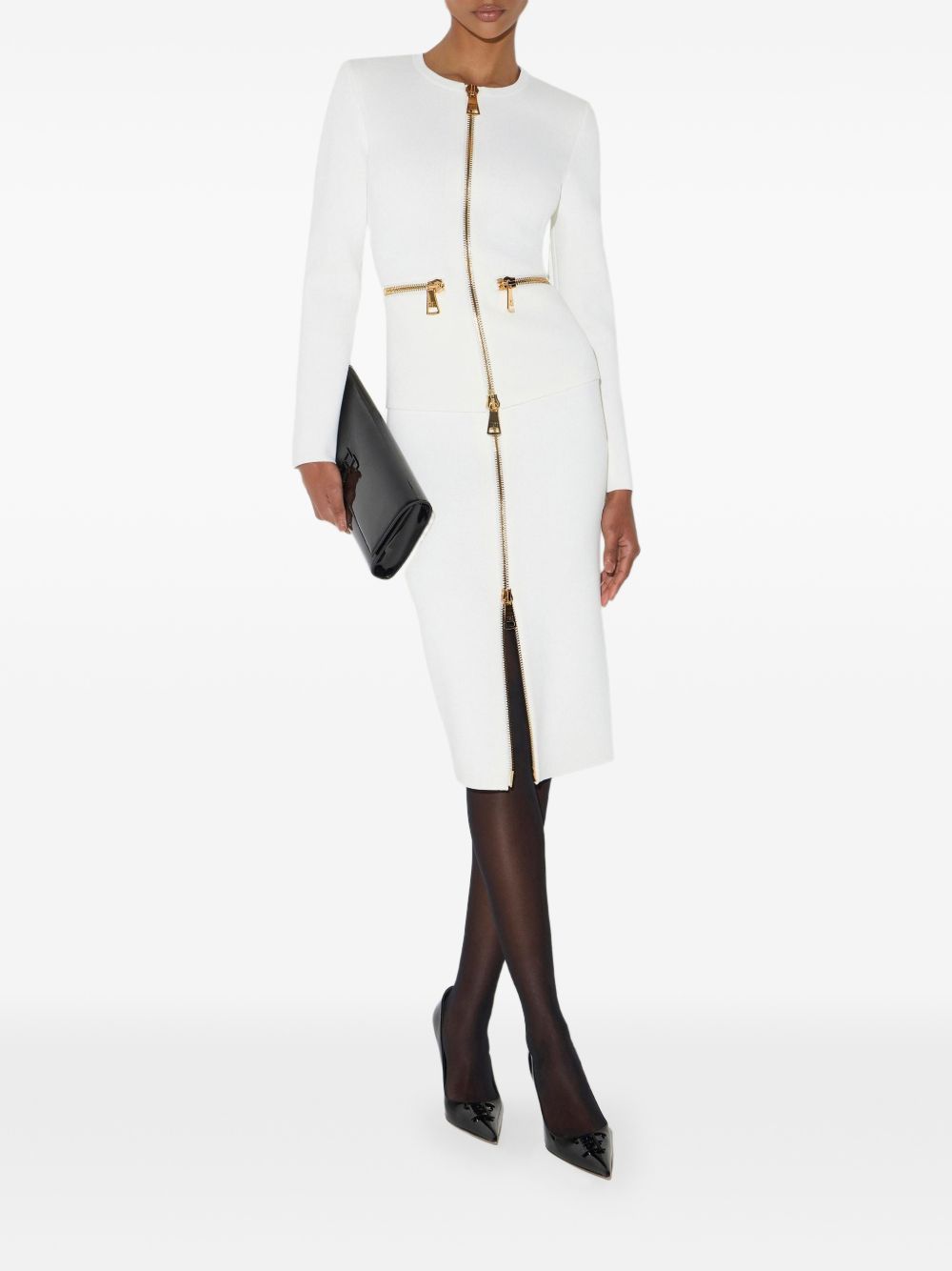 Gonna di maglia Avorio GK28B66E2 360 ELISABETTA FRANCHI 