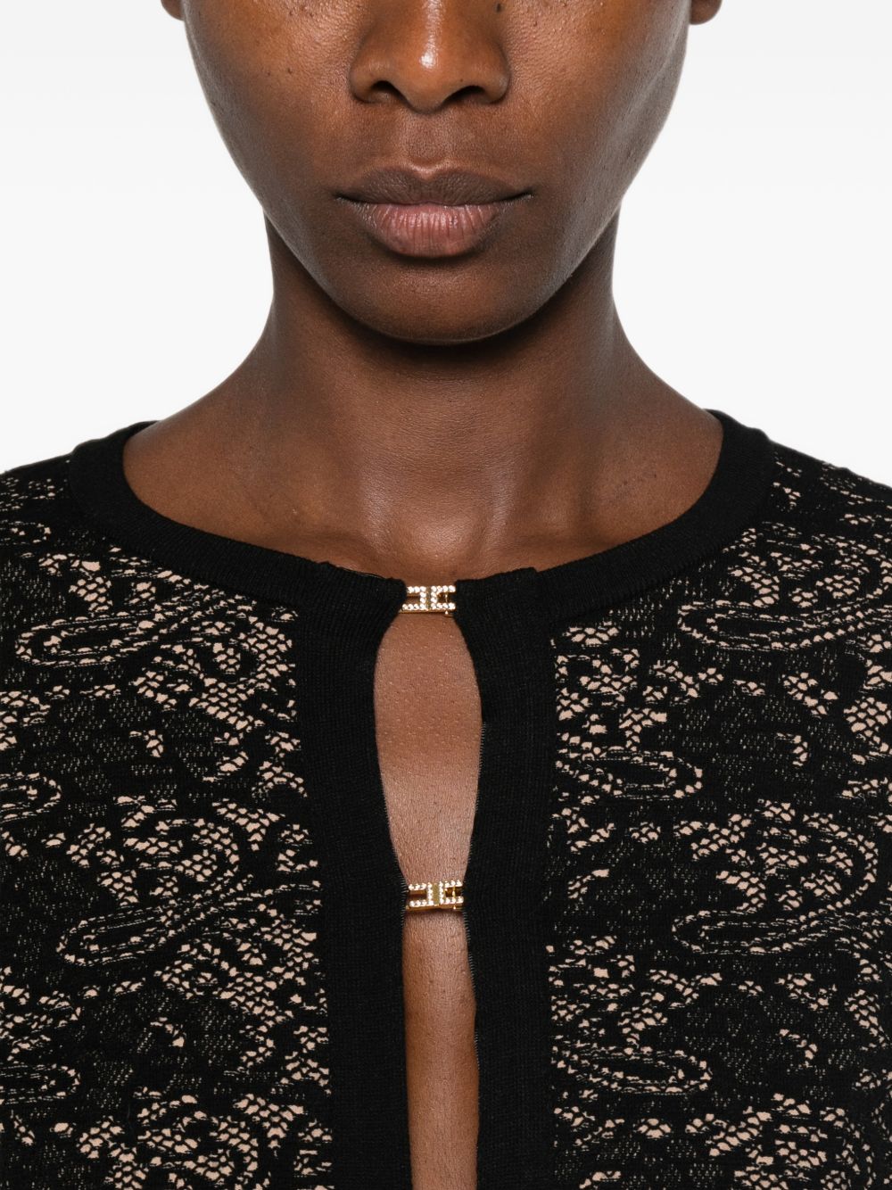 Maglia tricot Nero/Pelle MK29Q66E2 FR9 ELISABETTA FRANCHI 