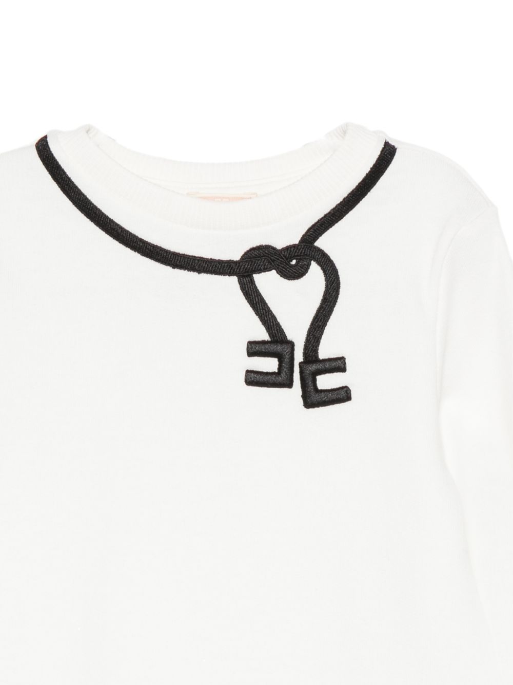Abito con decorazione al collo bianco EGAB253FF017 0077 ELISABETTA FRANCHI KIDS 