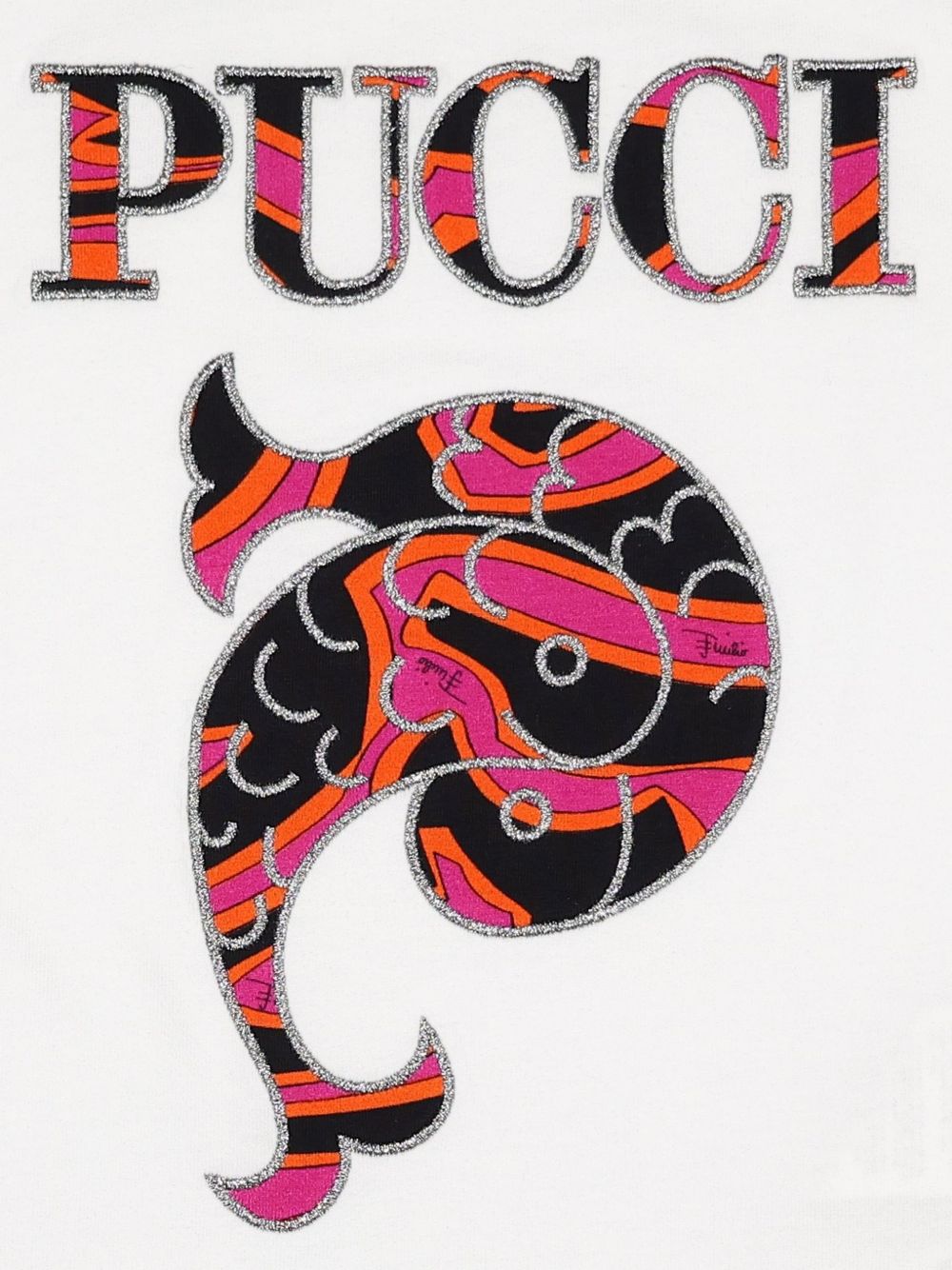 T-shirt con pesce bianca PZ8A71Z3672 100 EMILIO PUCCI KIDS 