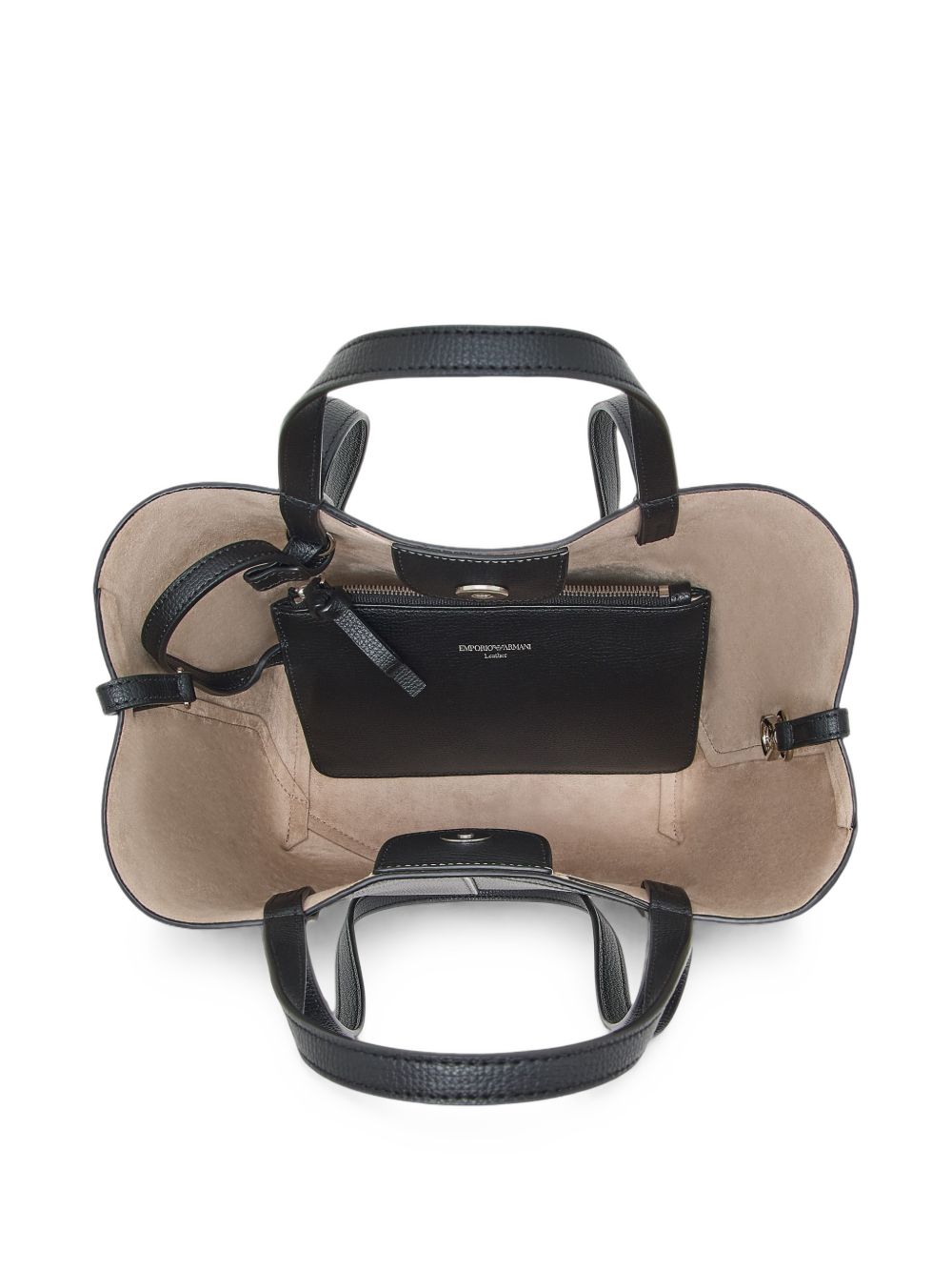 Borsa con doppio manico in pelle nera EW005753AF29459 UC001 EMPORIO ARMANI 