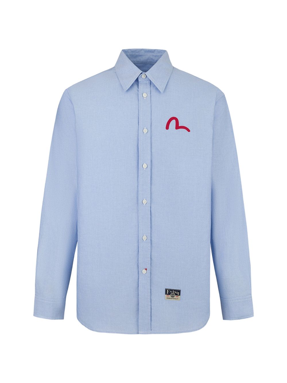 Camicia Oxford W/ Red Seagull Print Blu 2ESHTM5SL1243 BLUX EVISU 