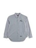 Camicia Oxford W/ Black Seagull Print Grigio