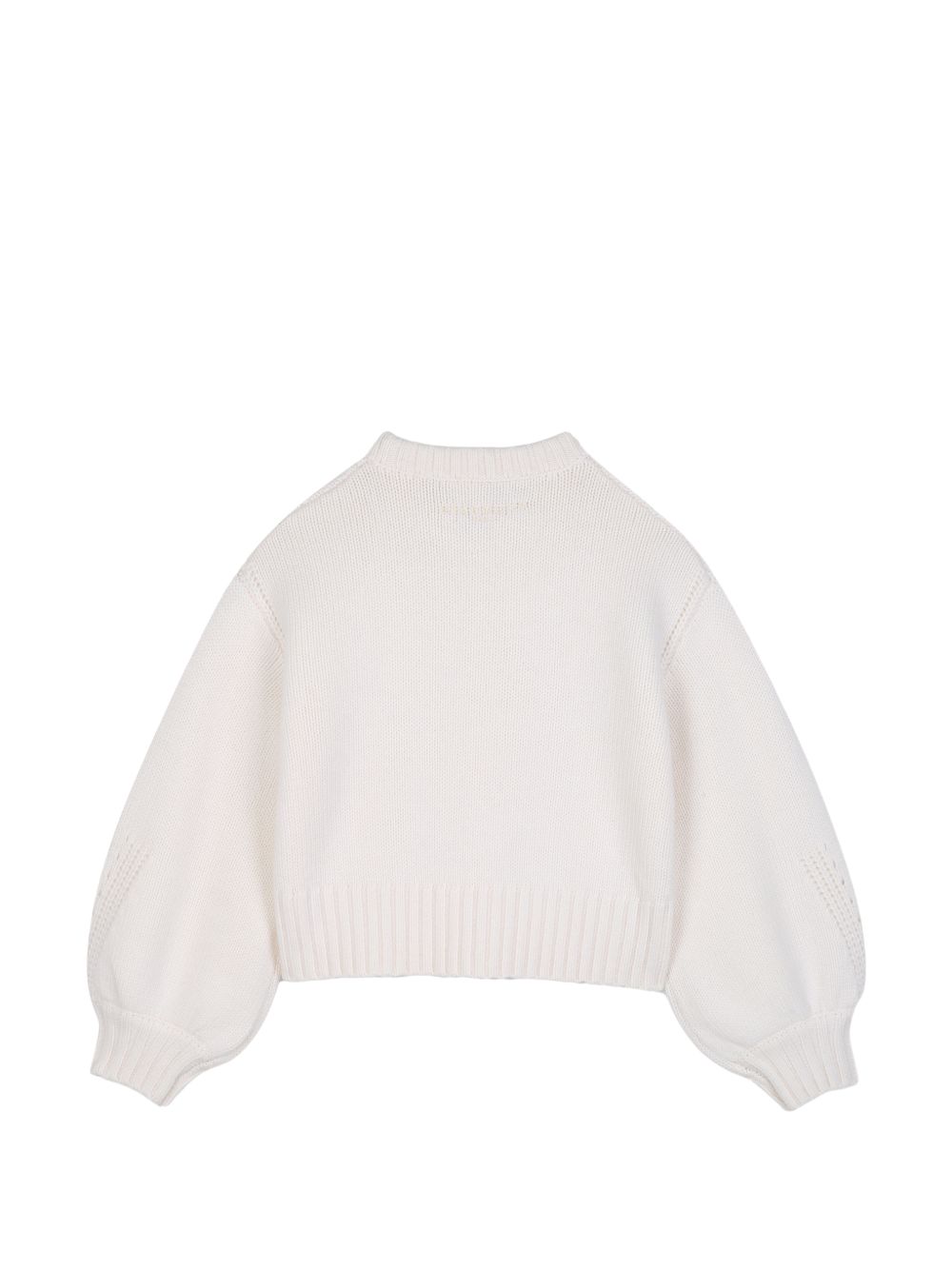 In maglia felpa in 80% wool e 30% cashmere. Floral pattern handmade ricamo at davanti. Tone on tone givenchy logo ricamo at retro. H31324 117 GIVENCHY KIDS 