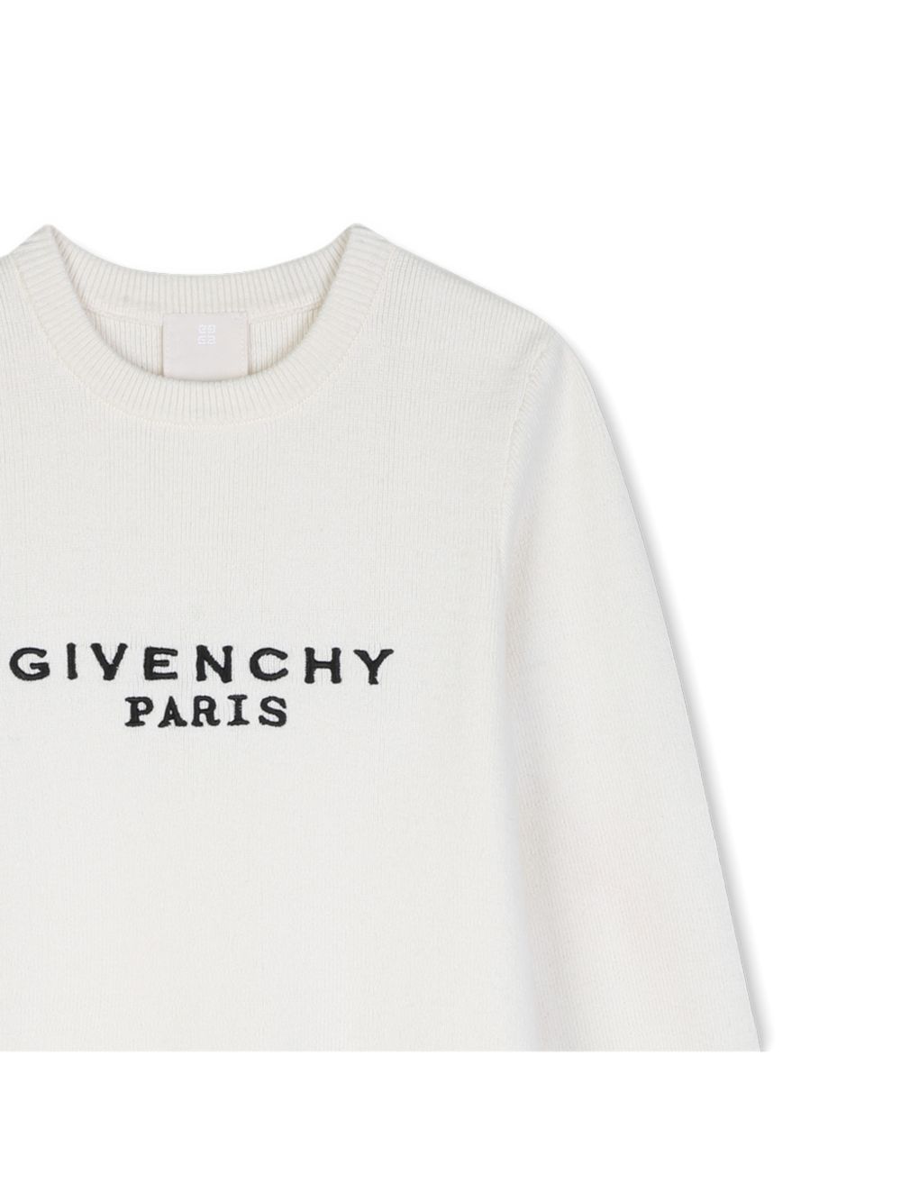 In maglia milano vestito in 95% cotton e 5% cashmere. Flared shape. Color contrasted givenchy logo ricamo at davanti. H31332 117 GIVENCHY KIDS 