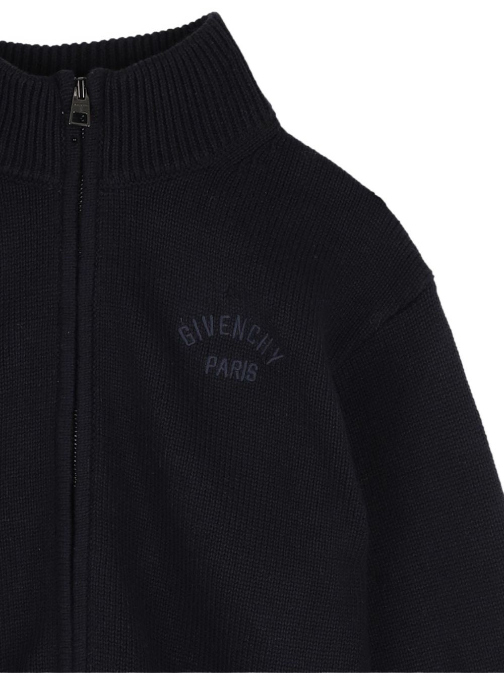 Cardigan in maglia in 95% cotton e 5% cashmere. High gauge. Middle davanti zipped. Givenchy logo ricamo at chest e at retro, con a light contrast. H31349 853 GIVENCHY KIDS 