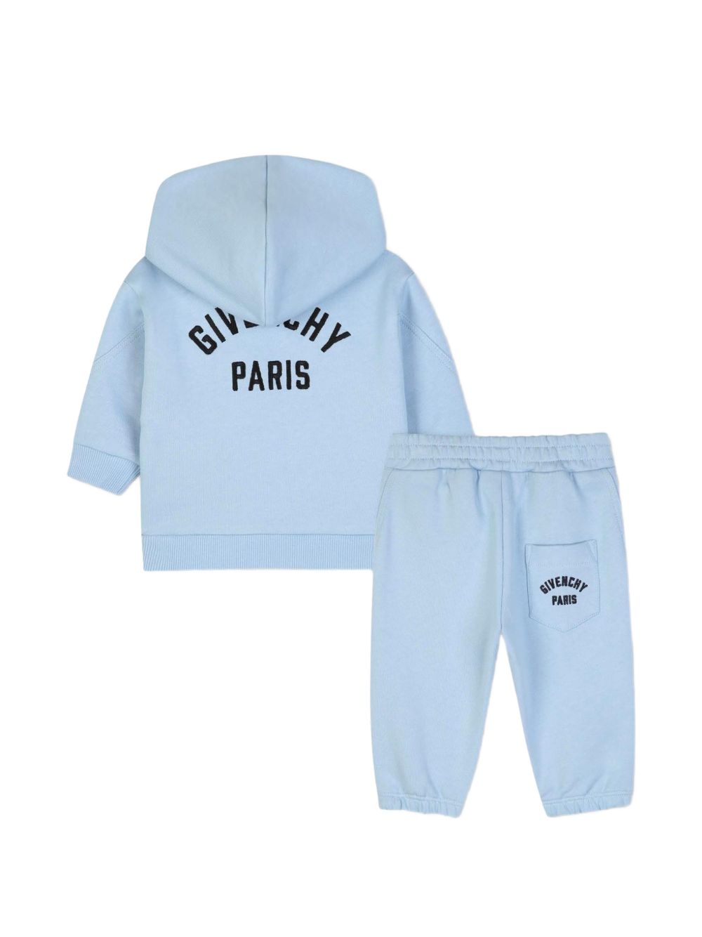 Set of cardigan con pantaloni in fleece, cotton from organic farming, maniche e legs con twisted seams. Givenchy logo ricamo at davanti e retro sul cardigan, at retro sul pantaloni. H31366 789 GIVENCHY KIDS 
