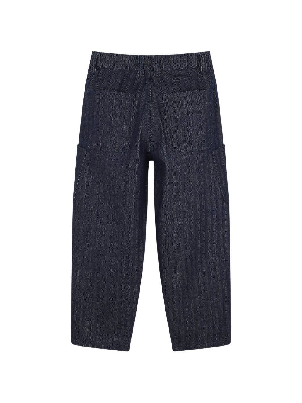 Pantalon in cotton elastane denim, herringbone pattern. Fantasia davanti e side tasche. Givenchy logo ricamo at retro tasca. Givenchy logo embossed silver color printed flap label at retro vita. H31397 Z35 GIVENCHY KIDS 