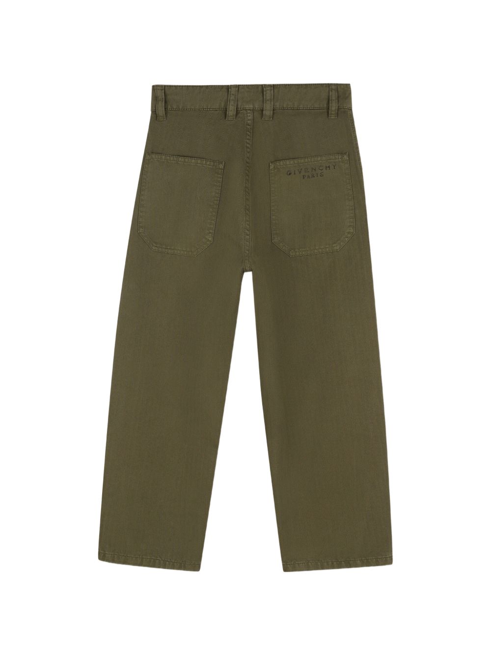 Pantaloni in cotton twill, herringbone pattern, twisted seams. Fantasia davanti tasche con silver color button trimming, givenchy logo printed e ricamato label at retro tasca. H31402 653 GIVENCHY KIDS 