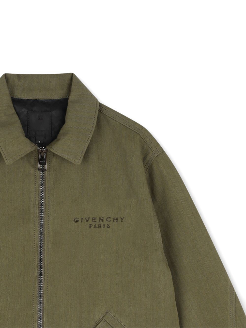 Jacket in cotton twill, herringbone pattern, twisted seams. Fantasia davanti tasche con silver color trimmings, tone on tone givenchy logo printed e ricamato label at chest con tone on tone givenchy logo ricamo at retro. H31405 653 GIVENCHY KIDS 