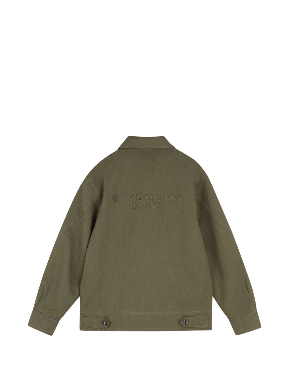 Jacket in cotton twill, herringbone pattern, twisted seams. Fantasia davanti tasche con silver color trimmings, tone on tone givenchy logo printed e ricamato label at chest con tone on tone givenchy logo ricamo at retro. H31405 653 GIVENCHY KIDS 