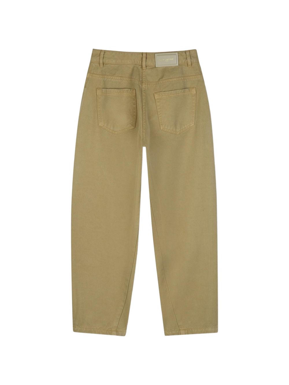 Pantaloni in cotton lyocell twill. Cocoon shaping. Button at vita, givenchy logo in gold color. Gold color embossed givenchy logo embossed gold color printed flap label at retro vita. H31430 638 GIVENCHY KIDS 