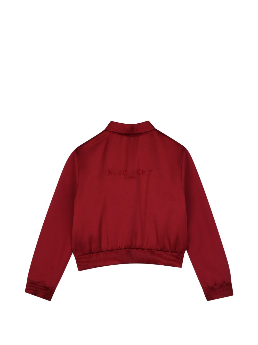 Cardigan con fabrics mix, milano con polyester viscose acetate. Fantasia costina detail made nel satin. Givenchy logo ricamo at davanti e retro. H31432 96D GIVENCHY KIDS 