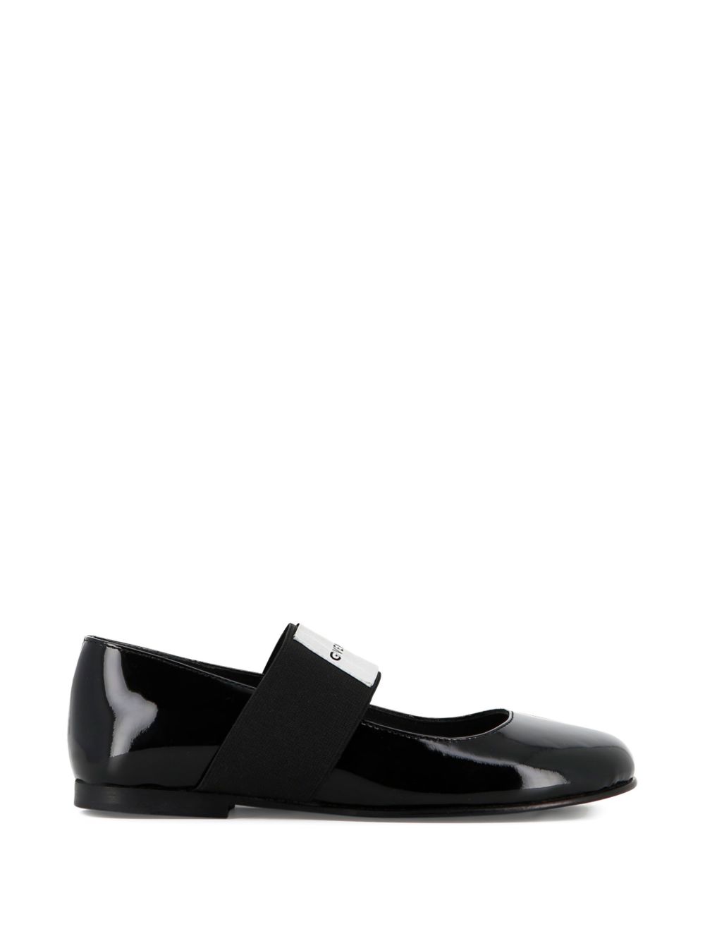 Ballerines in cow leather, varnished finish, lined in sheep leather, outsole in cow leather. Comfort secured by top elastico. Leather label sewn sul top elastico, givenchy logo printed. Made in portugal. Sold in shoes box. H31476 09B GIVENCHY KIDS 