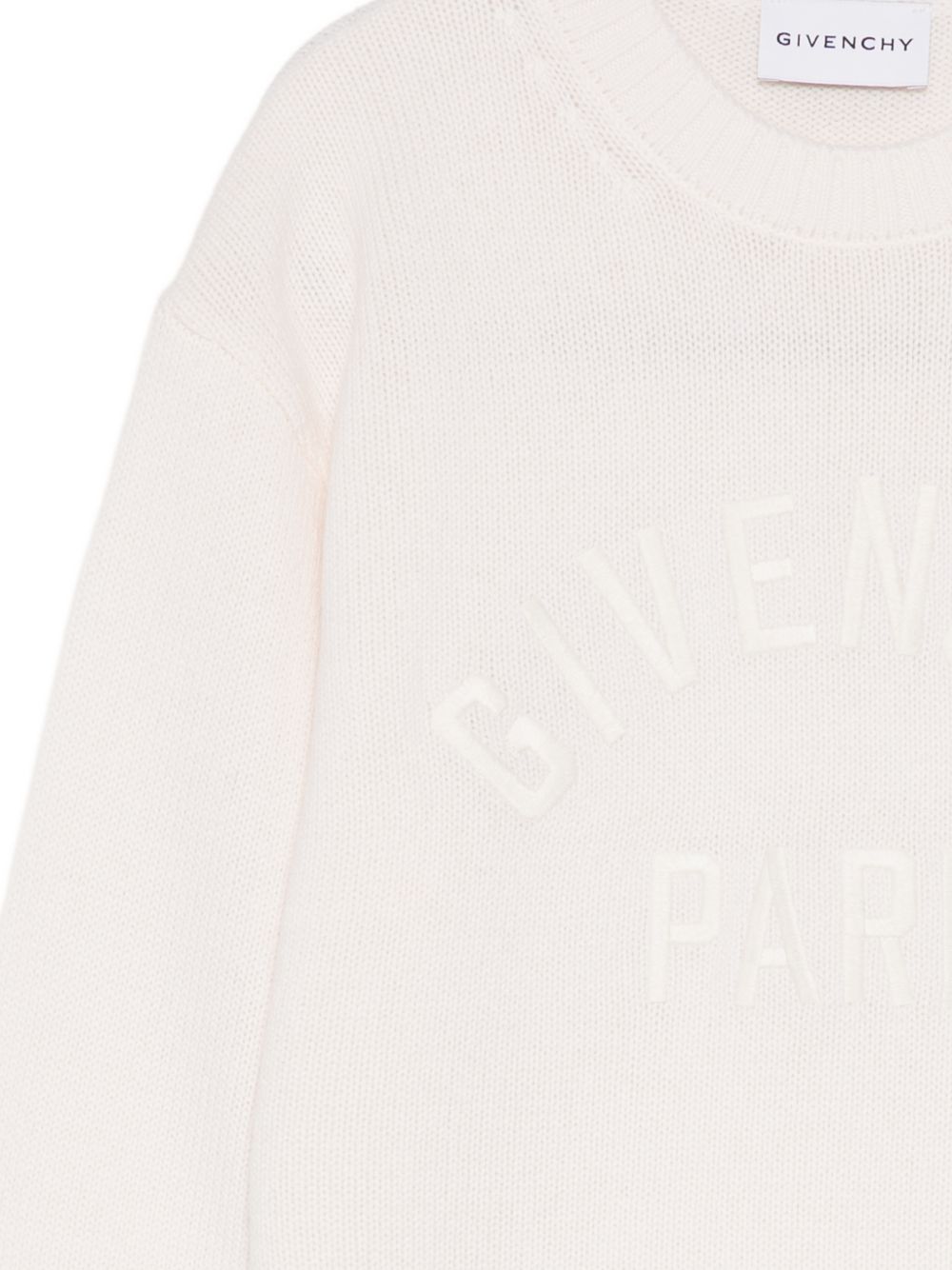 In maglia felpa in 80% wool e 20% cashmere. Tone on tone e relief givenchy logo ricamo at davanti. H31487 117 GIVENCHY KIDS 