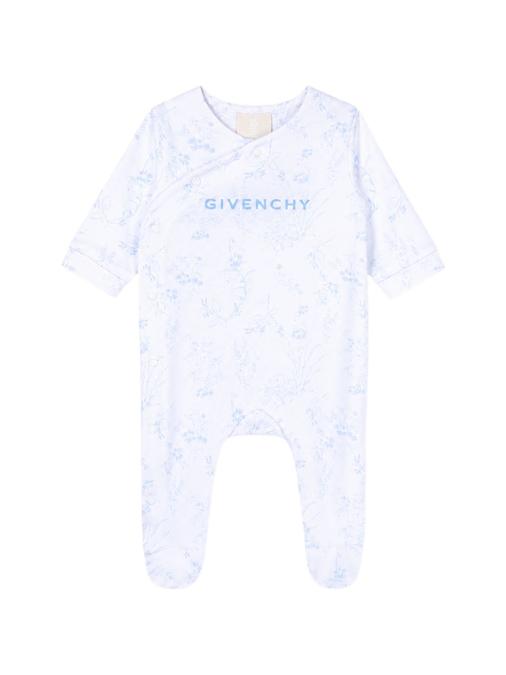 Night set, pyjamas e hat, in organic cotton interlock. Toile de jouy all-over printed. Color contrasted givenchy logo stampa sul pyjamas e hat. H31534 N48 GIVENCHY KIDS 