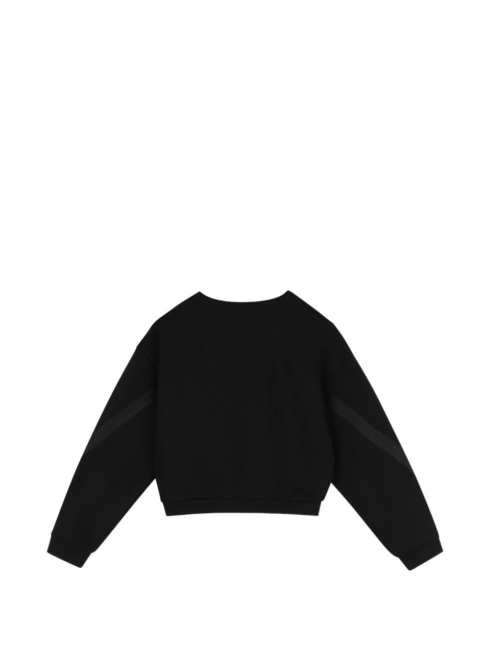 Cotton modal elastane polyamide milano sweatshirt. Sateen tapes detail on twisted maniche. Silver color button at spalla opening. Givenchy logo ricamo at davanti. H31560 09B GIVENCHY KIDS 