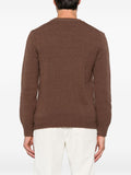 Maglione girocollo in lana vergine marrone