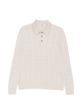 Polo a trecce in misto lana vergine beige