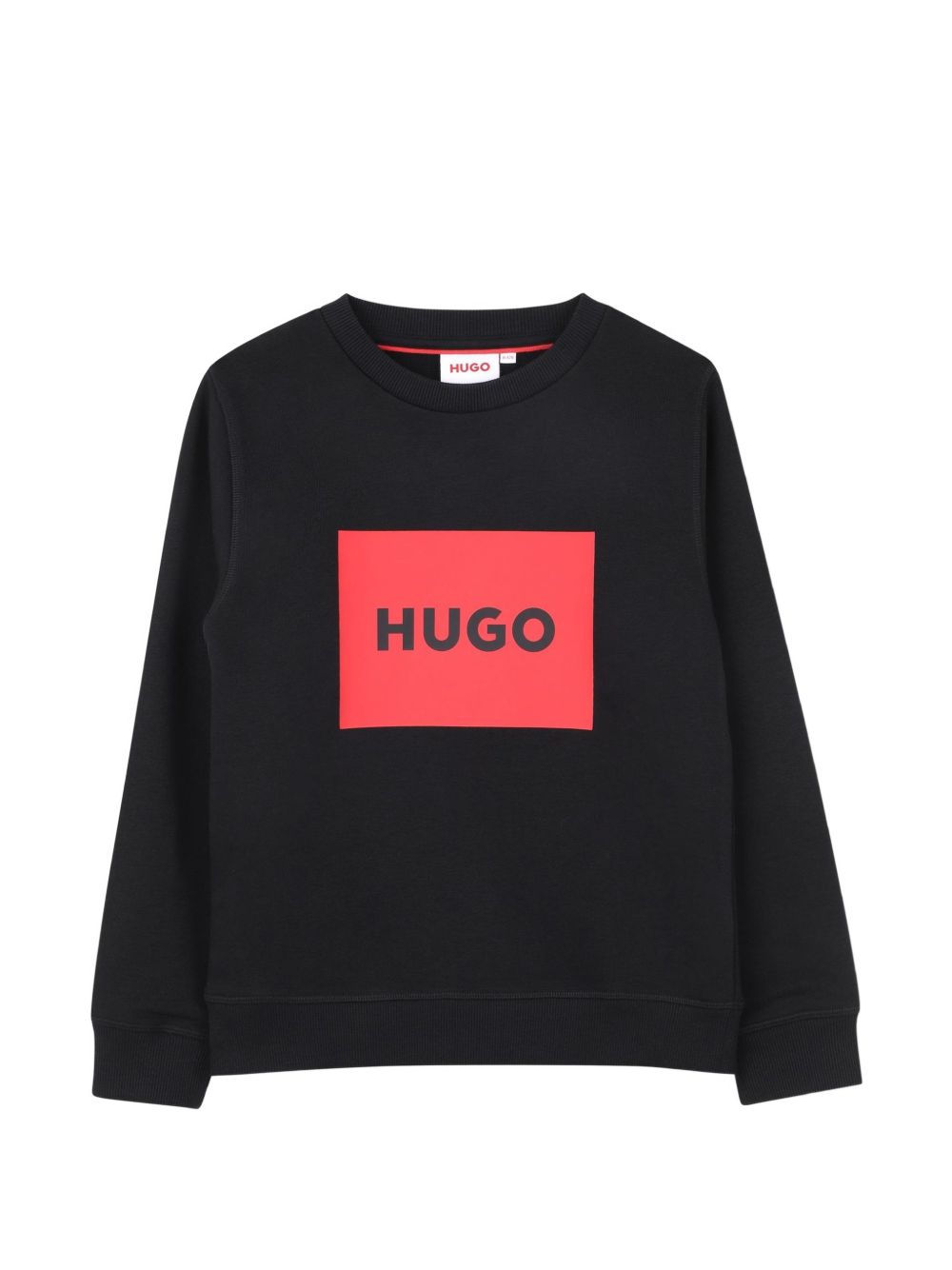 Round neck sweatshirt in cotton polyester fleece, box logo printed sul davanti. Vestibilità regolare G01184 09B HUGO KIDS 