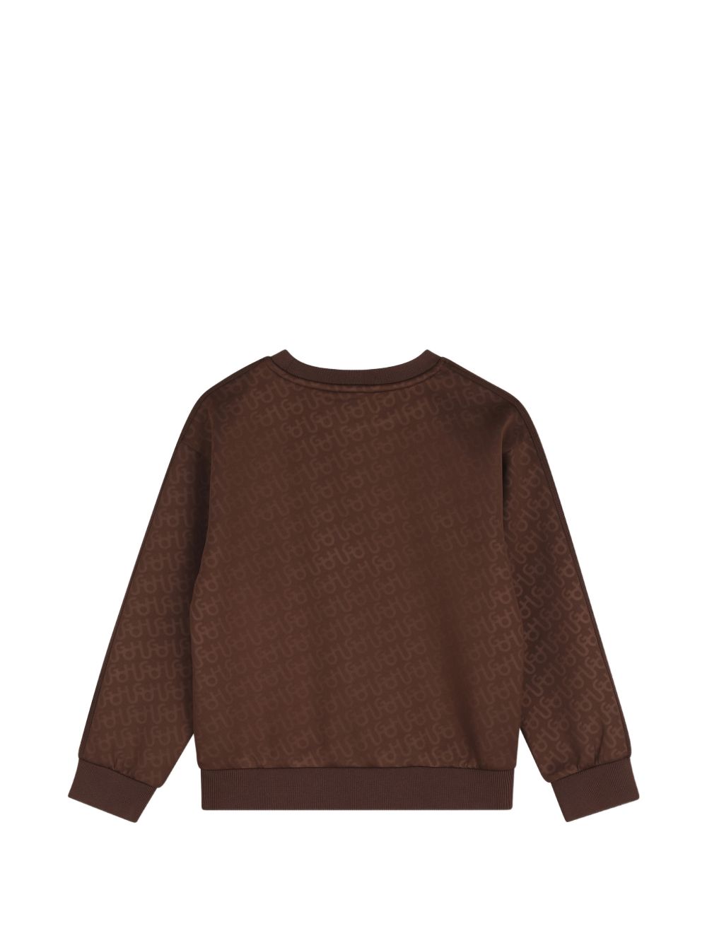 Round neck sweatshirt in polyester elastane, plain bands sul maniche, full embossed monogram con pantaloni g01210 G01229 33G HUGO KIDS 