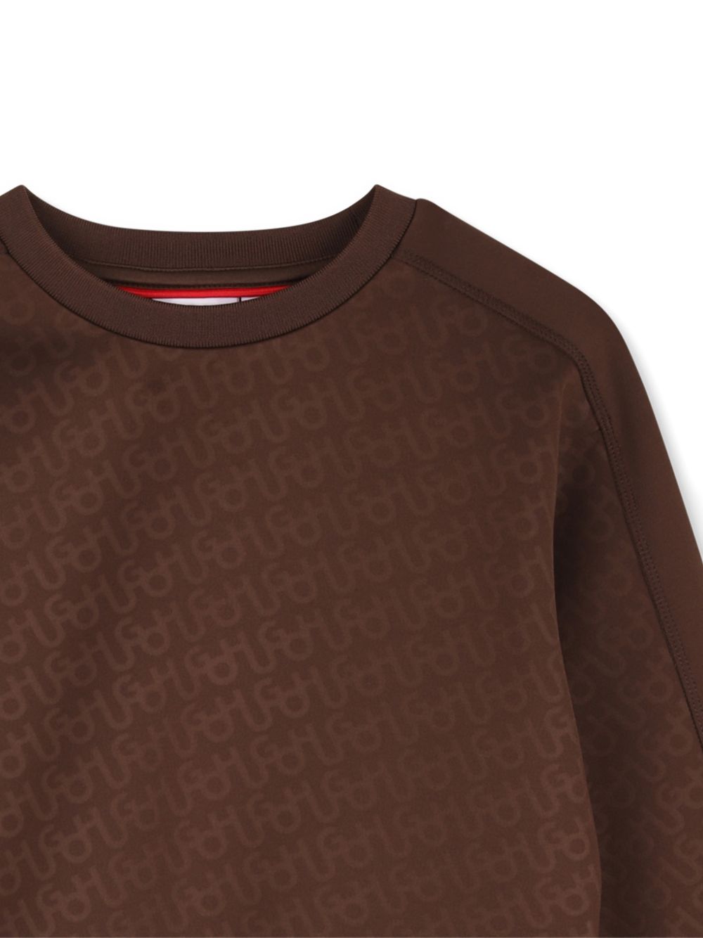 Round neck sweatshirt in polyester elastane, plain bands sul maniche, full embossed monogram con pantaloni g01210 G01229 33G HUGO KIDS 