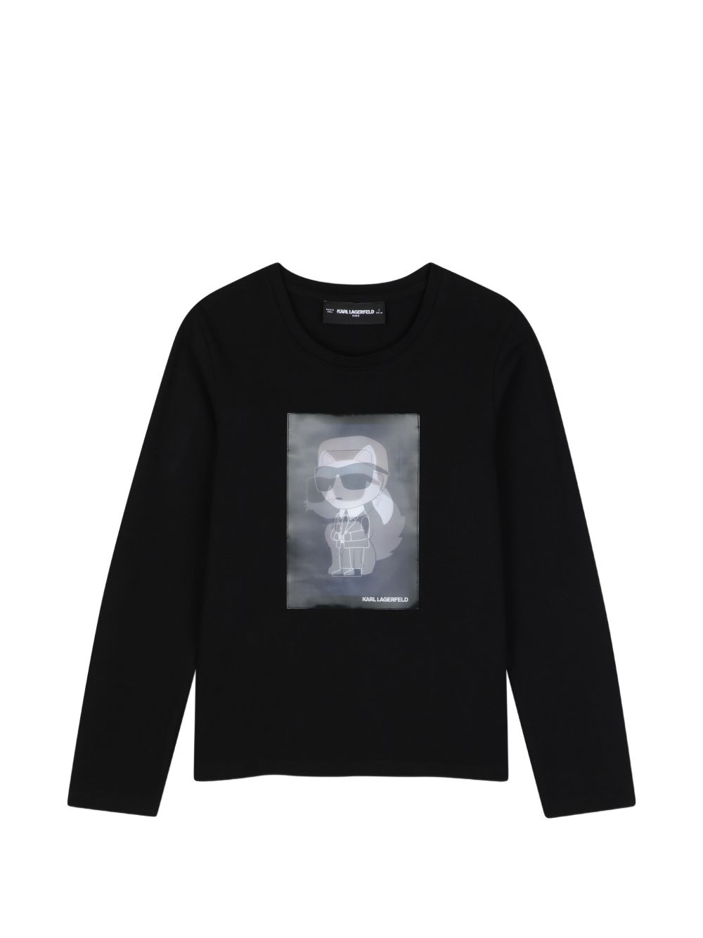 Long-maniche jersey t-shirt con cottton coming from organic farming. Choupette illustrazione sul davanti con lenticular effect. Karl lagerfeld logo illustrazione sul retro. Z31314 09B KARL LAGERFELD KIDS 