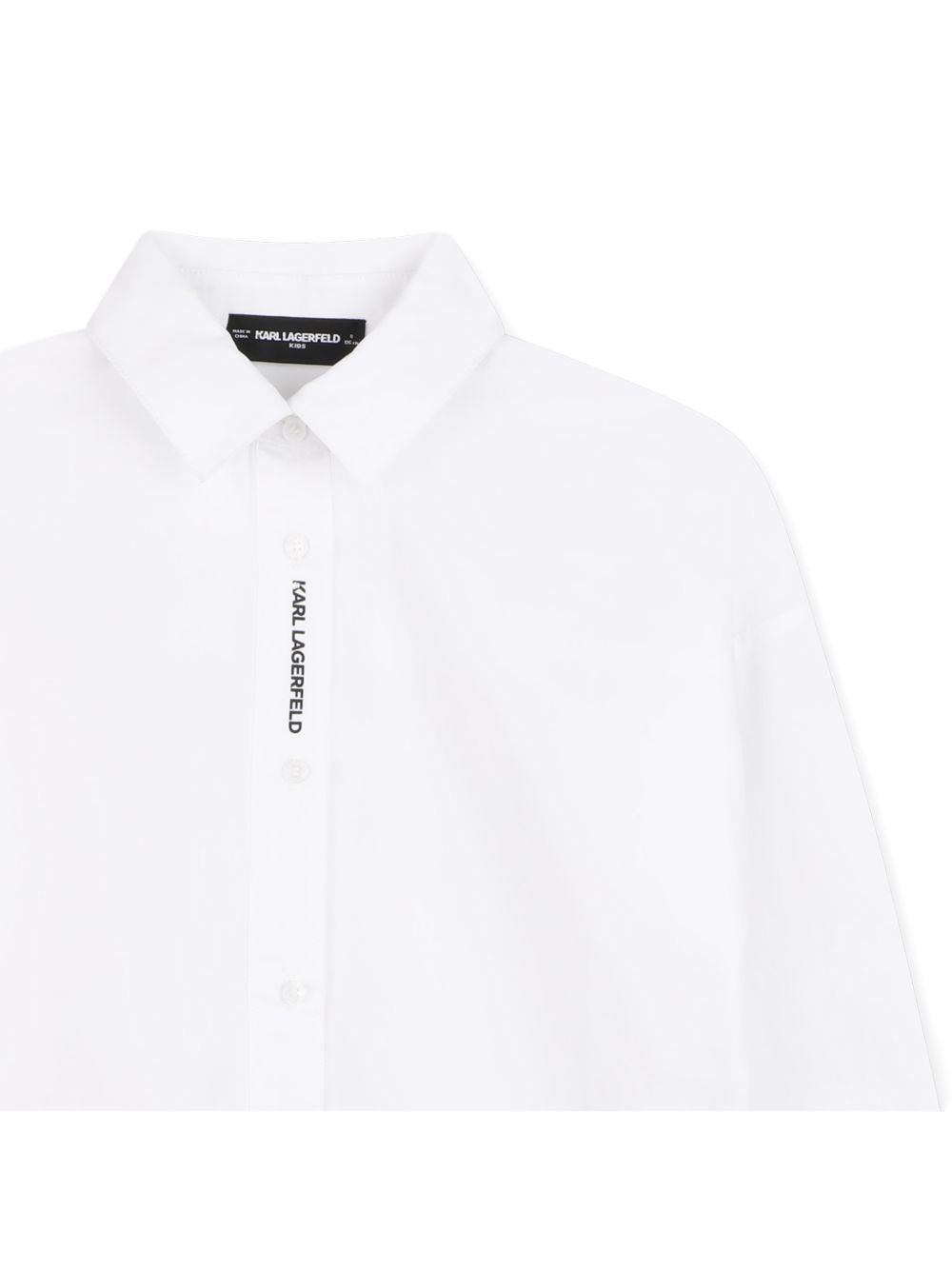 Long-maniche shirt in cotton poplin. Buttoned opening sul davanti. Loose maniche. Removable tie con karl signature illustrazione. Mini me. Z31316 10P KARL LAGERFELD KIDS 