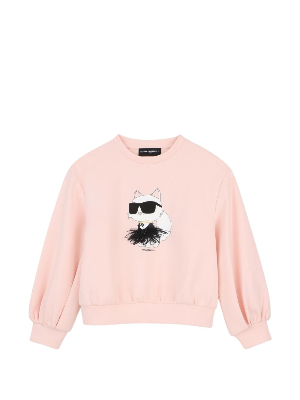 Double jersey sweatshirt. Choupette illustrazione sul davanti con tulle detailing e karl lagerfeld logo illustrazione sul retro. Z31318 471 KARL LAGERFELD KIDS 