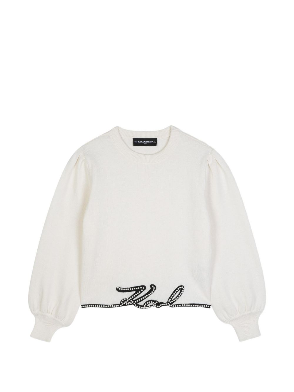 Felpa in cotton e cashmere. Tapered polsini, karl signature ricamo con cabochons sul davanti. Z31324 182 KARL LAGERFELD KIDS 
