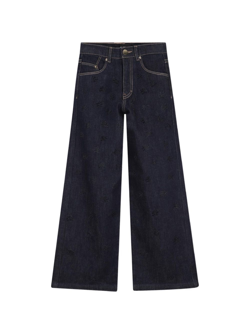 Pantaloni in denim (99% cotton, 1% elastane). Vestibilità ampia. Kl autograph strass sul davanti. Button e zip chiusura sul davanti. Vita regolabile up to size 10y. Davanti e retro tasche. Branded plaque sul retro of fascia in vita. Z31342 Z10 KARL LAGERFELD KIDS 