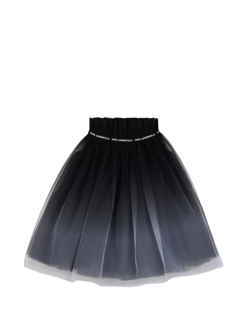 Ceremony gonna in gradient tulle, lined con viscose twill. Small elastico band con karl lagerfeld logo al vita. Strass sul davanti e retro. Z31347 N50 KARL LAGERFELD KIDS 