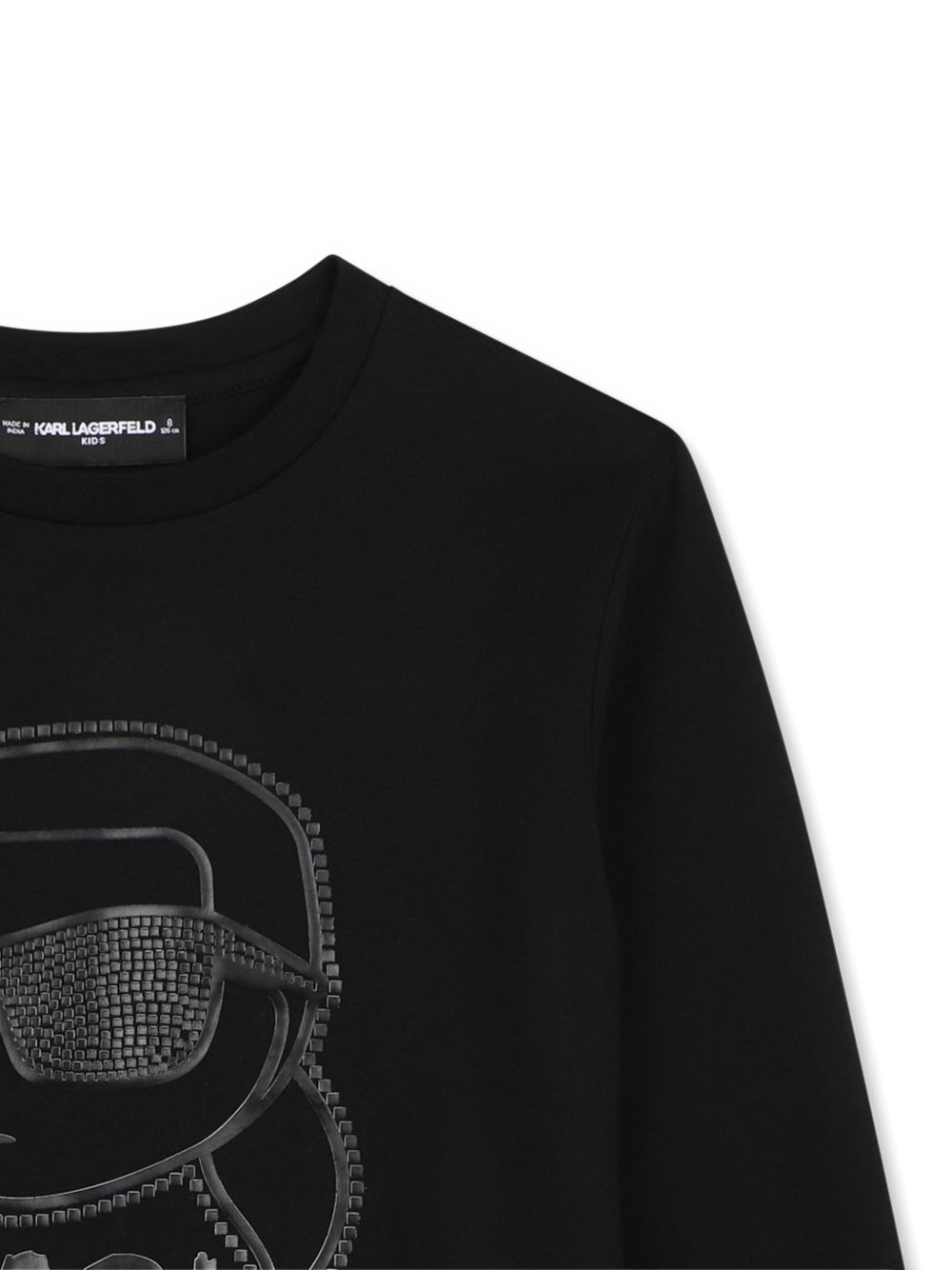 Long-maniche jersey t-shirt in organic cotton jersey. Karl head illustrazione sul davanti con 3d effect e karl lagerfeld logo illustrazione sul retro. Z31360 09B KARL LAGERFELD KIDS 