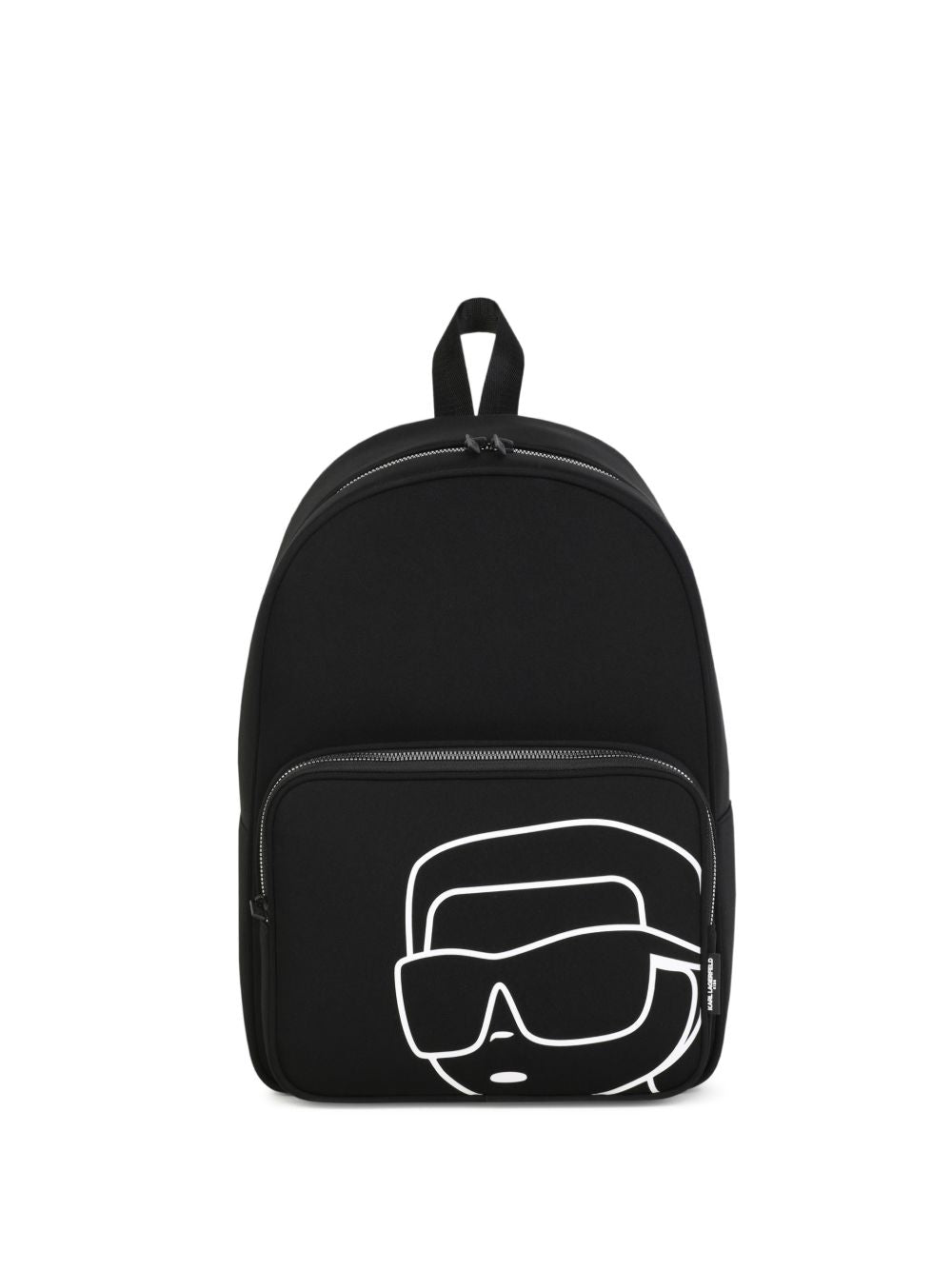 Backpack in jersey fabric. Karl stampa con silicone effect. Padded retro e spalla straps con mesh, for better comfort. Branded zips chiusura. Branded fodera. Dimensions : 38x27x15cms. (compo: polyester) Z31445 09B KARL LAGERFELD KIDS 