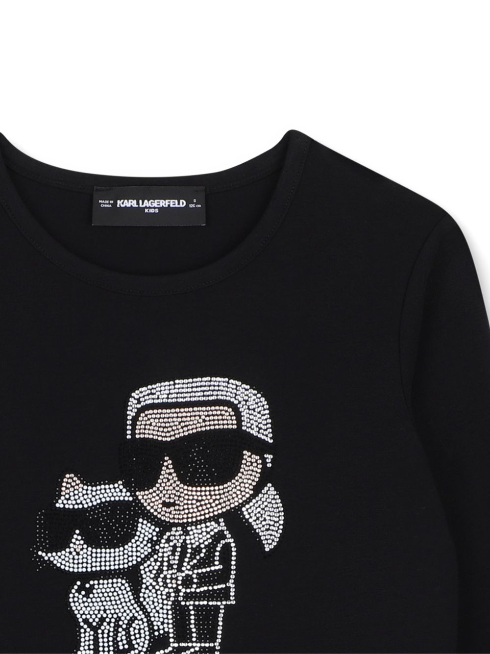 Long-maniche jersey t-shirt con cotton coming from organic farming. Karl/choupette illustrazione con strass on davanti. Karl lagerfeld logo illustrazione sul retro. Mini me Z31463 09B KARL LAGERFELD KIDS 
