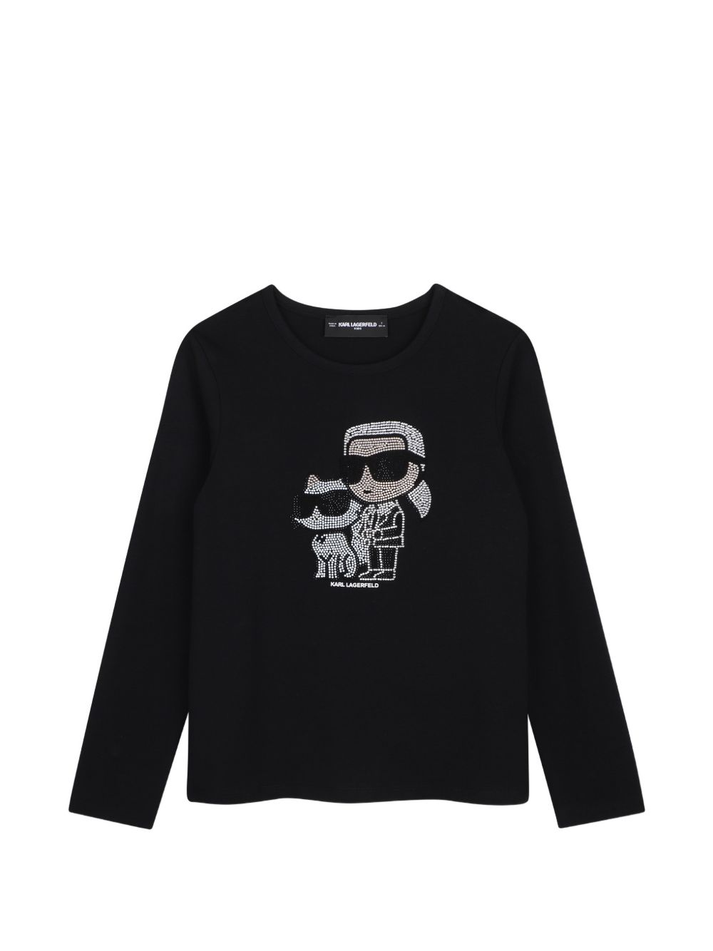 Long-maniche jersey t-shirt con cotton coming from organic farming. Karl/choupette illustrazione con strass on davanti. Karl lagerfeld logo illustrazione sul retro. Mini me Z31463 09B KARL LAGERFELD KIDS 