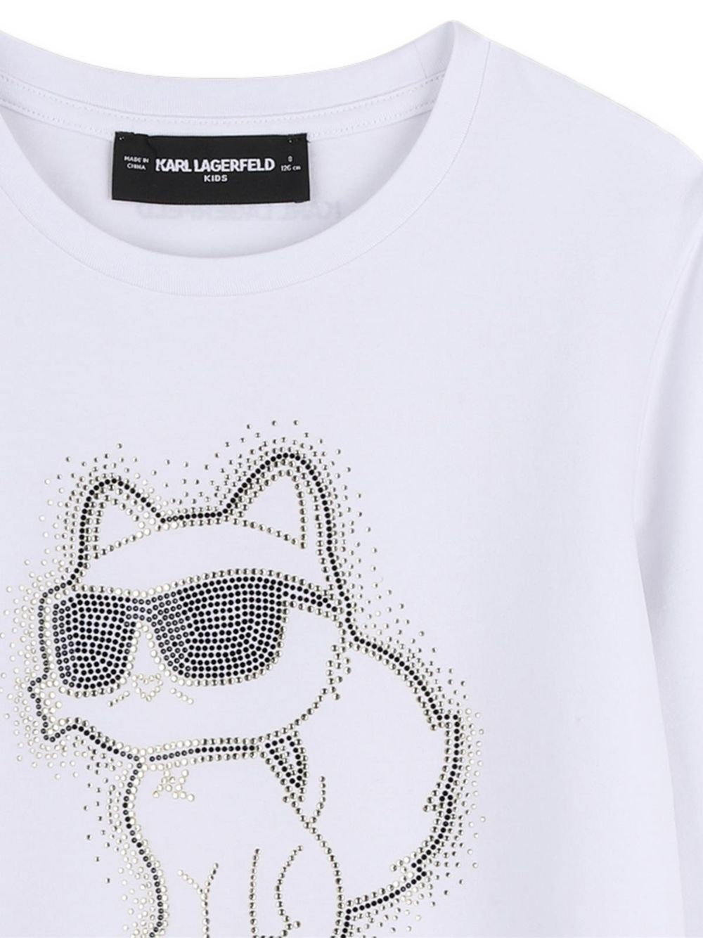 Long-maniche jersey t-shirt con cotton coming from organic farming. Karl/choupette illustrazione con strass on davanti. Karl lagerfeld logo illustrazione sul retro. Mini me Z31463 10P KARL LAGERFELD KIDS 