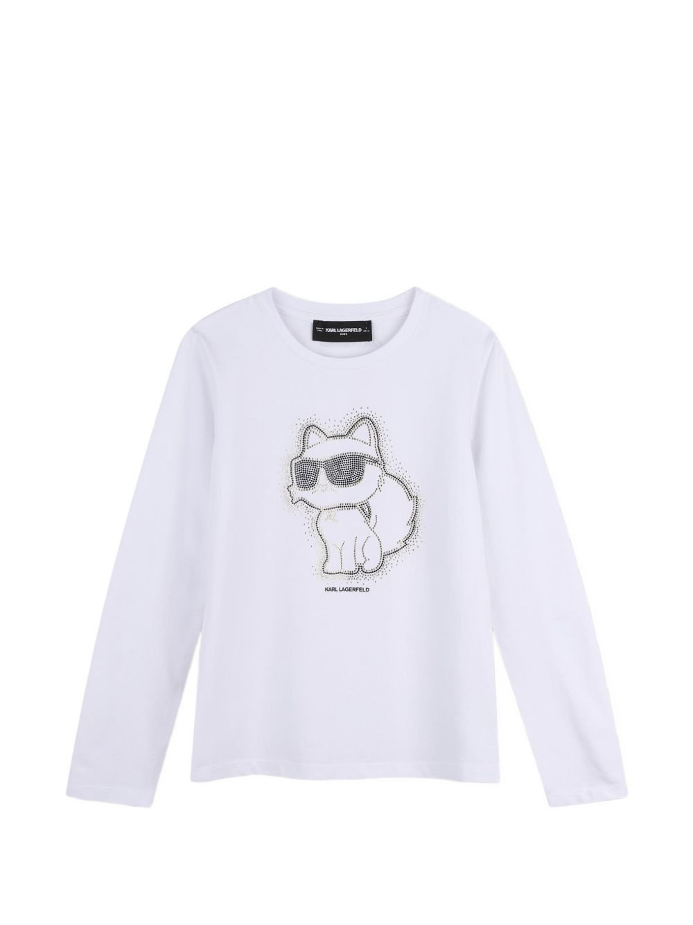 Long-maniche jersey t-shirt con cotton coming from organic farming. Karl/choupette illustrazione con strass on davanti. Karl lagerfeld logo illustrazione sul retro. Mini me Z31463 10P KARL LAGERFELD KIDS 