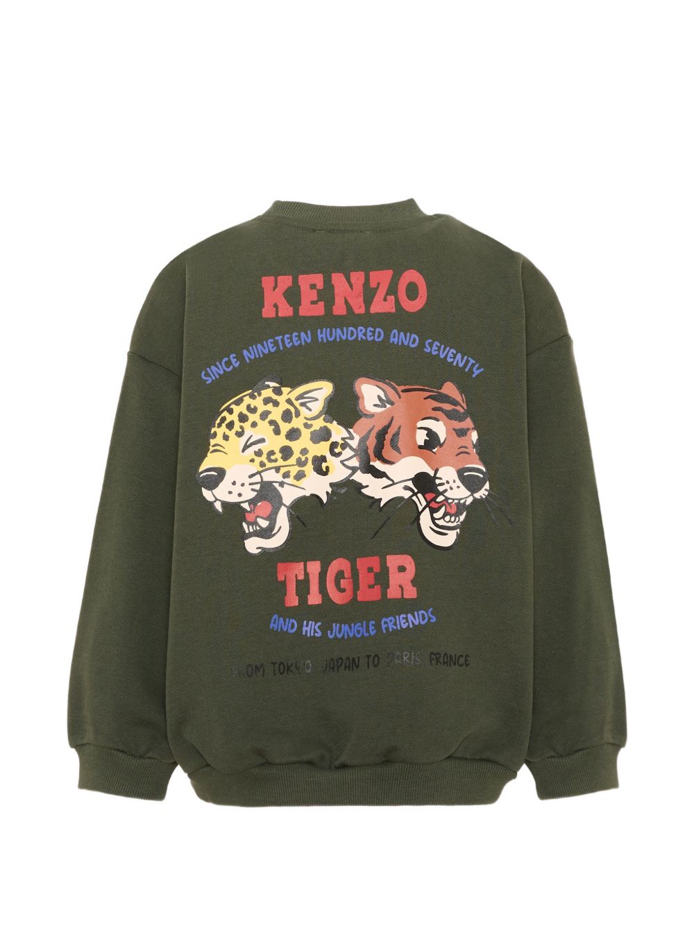 Sweatshirt in non-brushed fleece (100% cotton), branded stampa on davanti e nel retro. K61940 64Q KENZO KIDS 