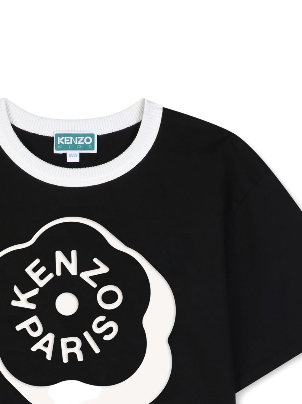 Maniche corte t-shirt in jersey (94% cotton, 6% elasthanne) con rubber branded stampa on davanti. K62004 09B KENZO KIDS 